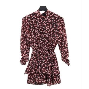 Zara Black and Red Floral Dress